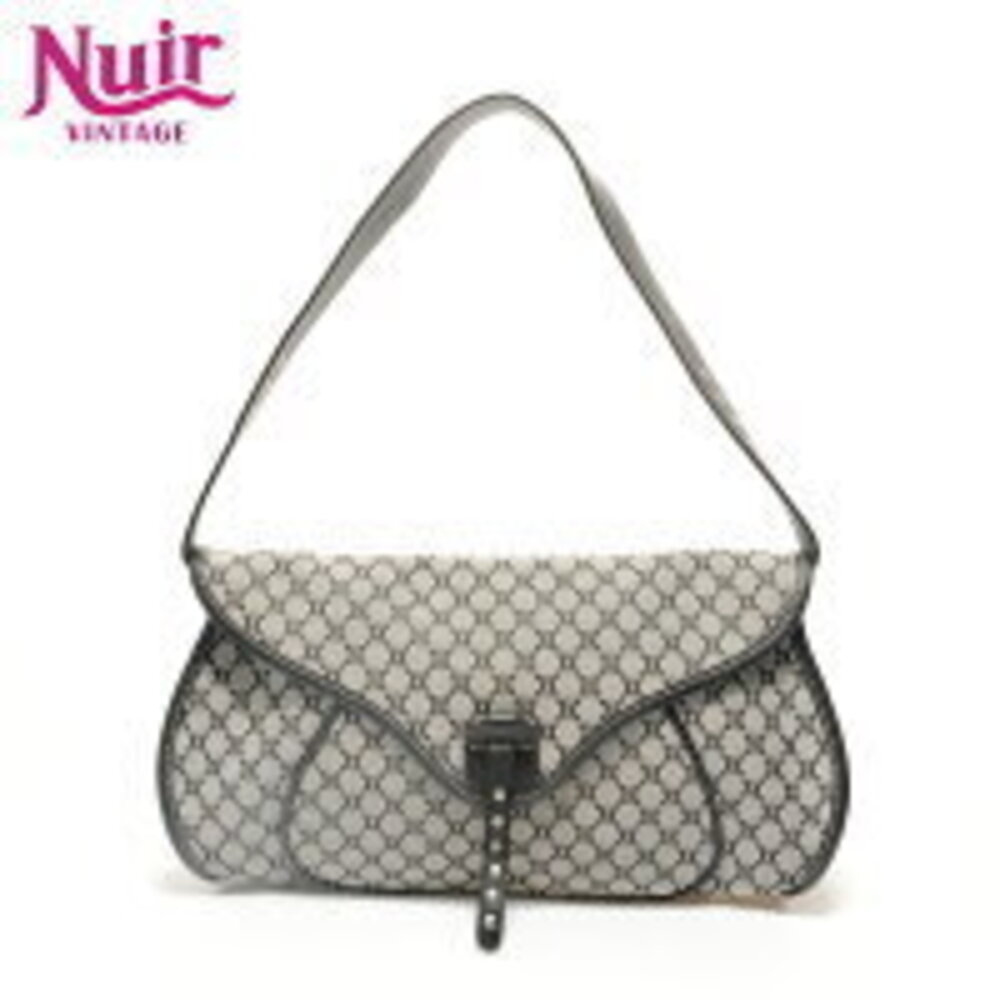Celine Macadam One Shoulder Hobo Bag Black